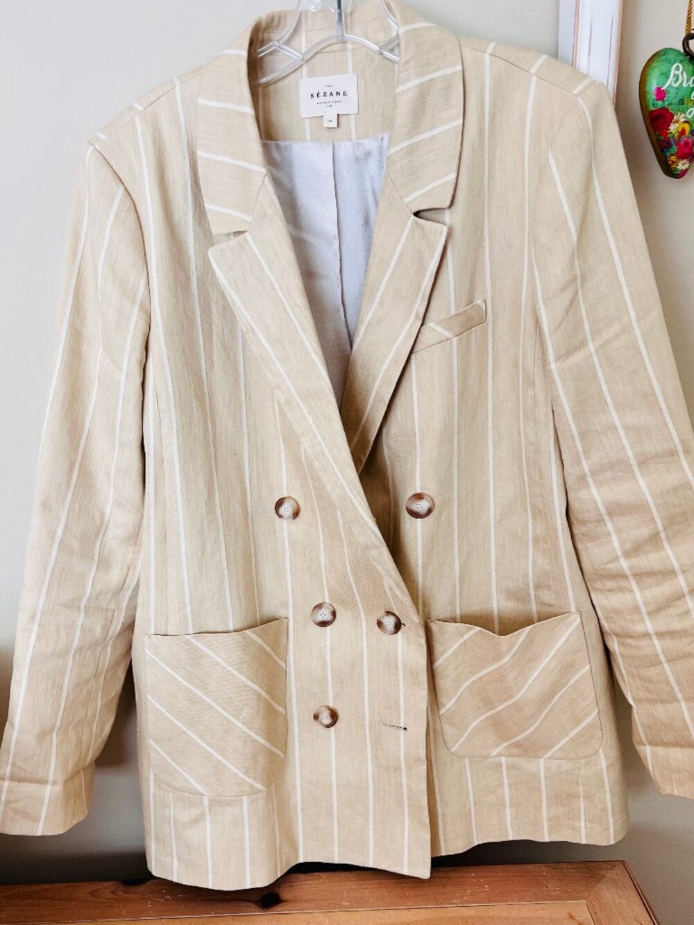 Sezane Michele Jacket Rayure Naturelle